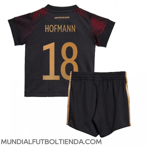 Camiseta Alemania Jonas Hofmann #18 Segunda Equipación Replica Mundial 2022 para niños mangas cortas (+ Pantalones cortos)